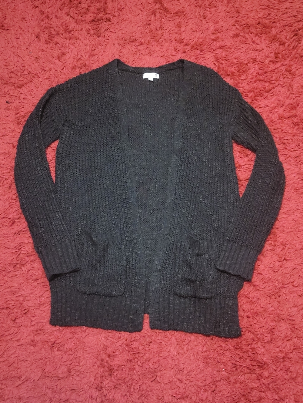 ***NEVER WORN***All Black So Womens Buttonless Cardigan Size XS